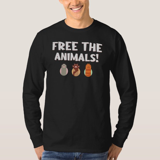 T-shirt Libérez Les Animaux Bien-Être Vegan Protest Veggie (Devant)