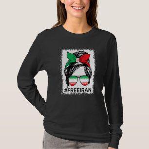 T-shirt Libérez l'Iran Femmes Vie Liberté Faux Chignon Déc