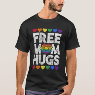 T-shirt Libérez Maman Hugs Lgbt Daisy Rainbow Flower Mère
