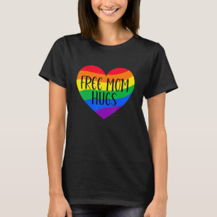 T-shirt Libérez Maman Hugs Rainbow Heart Lgbt Pride Mois D