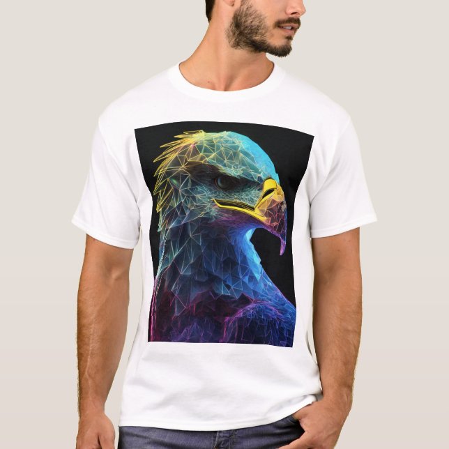 T-shirt "Libérez votre côté sauvage : Aigle en cristal de  (Devant)