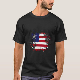 T-shirt Liberia Drapeau couleur scintillement Liberian Lib