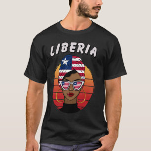 T-shirt Libéria, Drapeau libérien, Fille libérienne, Femme