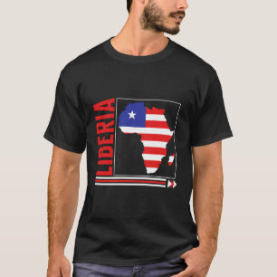 T-shirt Liberia Liberia Carte Drapeau Liberty Roots L