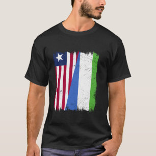 T-shirt Libéria Sierra Leone Demi-drapeau Libérien Sierra