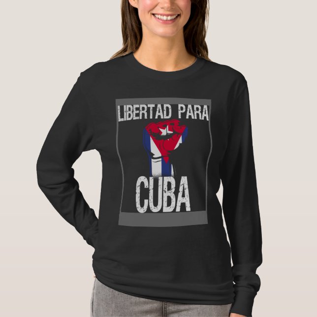 T-shirt Libertad Para Cuba SOS Cuban Pro Freedom Movement (Devant)