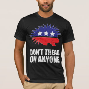 T-shirt Libertarian Porcupine logo Don't Tread on Anyone