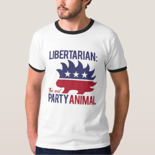 T-shirt Libertarien - La véritable bête de fête politique 