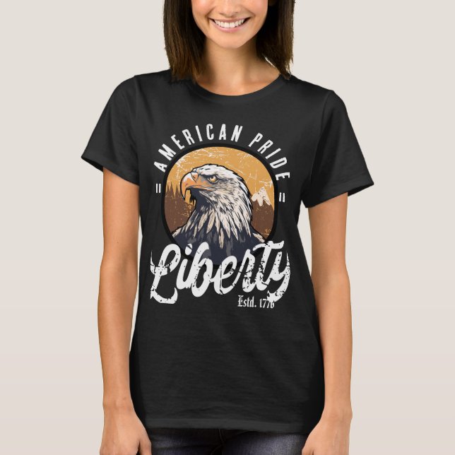 T-shirt Liberté Aigle Américain Fierté (Devant)