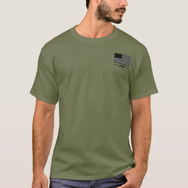 T-shirt LIBERTÉ, ARMES, RELIGION 250 Drapeau Colonial (Devant)