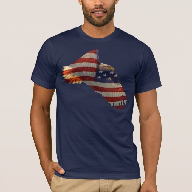 T-shirt LIBERTÉ BALD EAGLE & US FLAG Mens Vêtements (Devant)