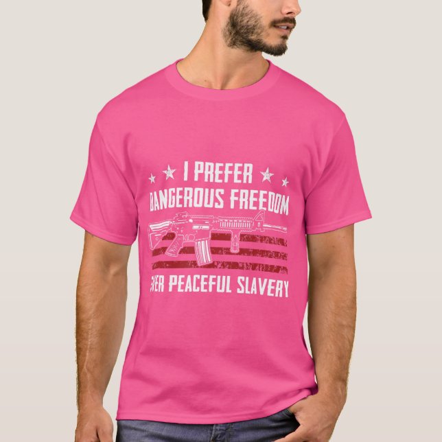 T-shirt Liberté dangereuse pour l'esclavage pacifique - Us (Devant)
