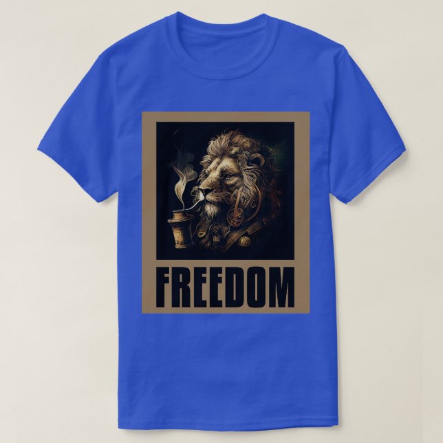 T-shirt Liberté de la tuyauterie de fumage Lion (Design devant)
