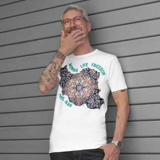 T-shirt Liberté de la vie des femmes | Perse vert tapis