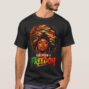 T-shirt Liberté d'éducation Enseignant Noir Livres Concept