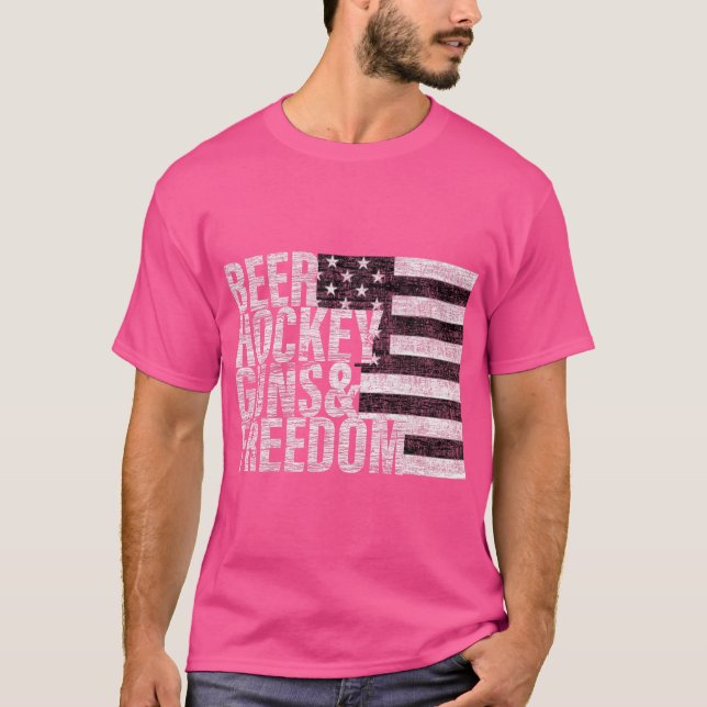 T-shirt Liberté des armes de hockey sur bière (Devant)