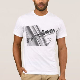 T-shirt Liberté effet argent métallique écrit en chaînes