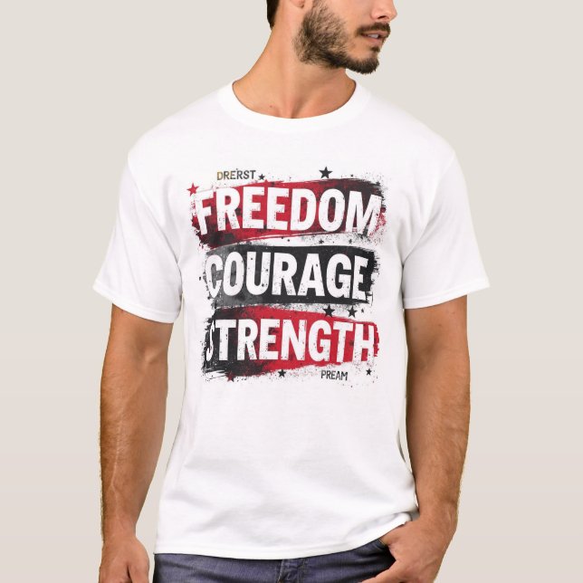 T-shirt Liberté et force Tee patriotique (Devant)