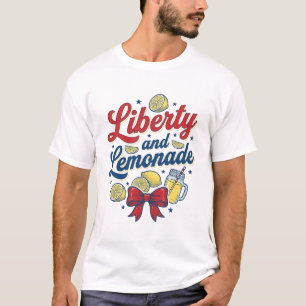 T-shirt Liberté et limonade patriotique citron vecteur T-s