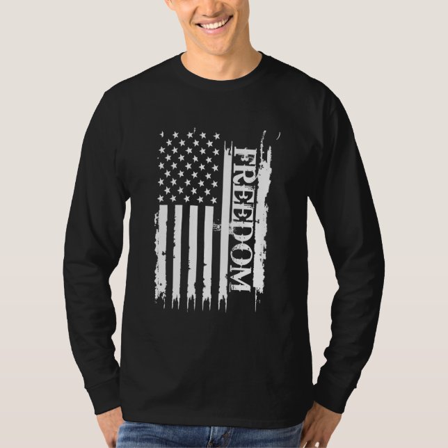 T-shirt Liberté États-Unis déprimés par le drapeau américa (Devant)