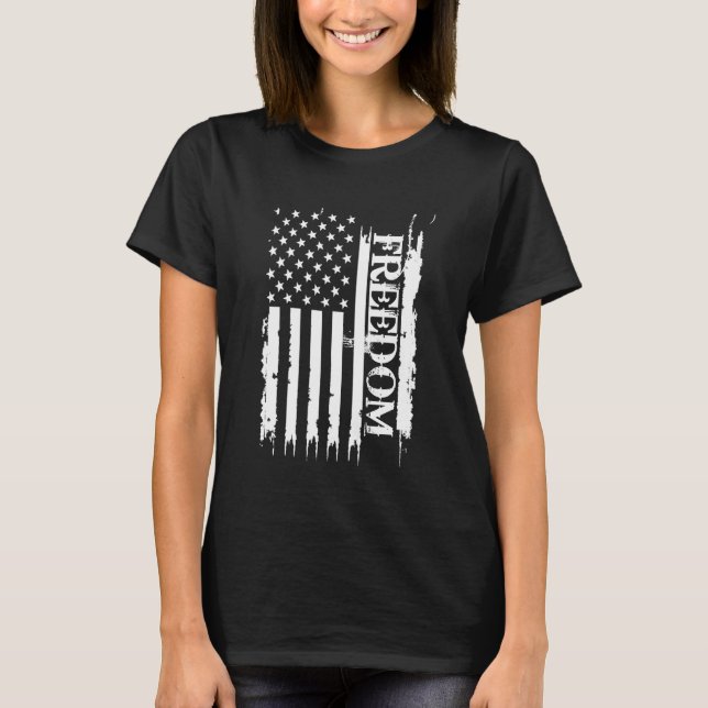 T-shirt Liberté États-Unis déprimés par le drapeau américa (Devant)