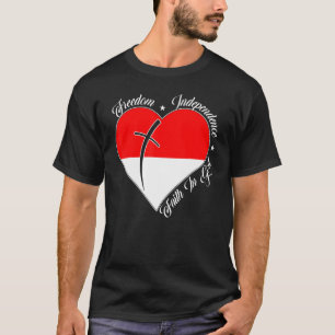 T-shirt Liberté Indépendance Foi En Dieu Christian Indon