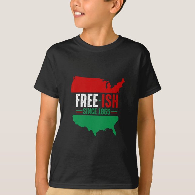 T-shirt Liberté libre Carte Usa Junetdix Black Afican Am (Devant)