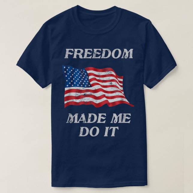 T-shirt Liberté M'A Fait Le Faire American Pride Usa Drape (Design devant)