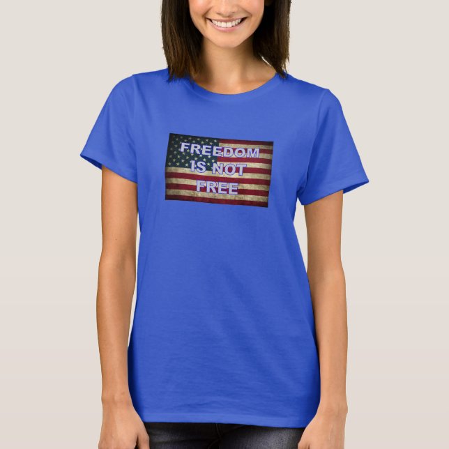 T-shirt Liberté n'est pas libre - Drapeau américain (Devant)