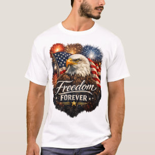 T-shirt Liberté pour toujours – Aigle américain réaliste p