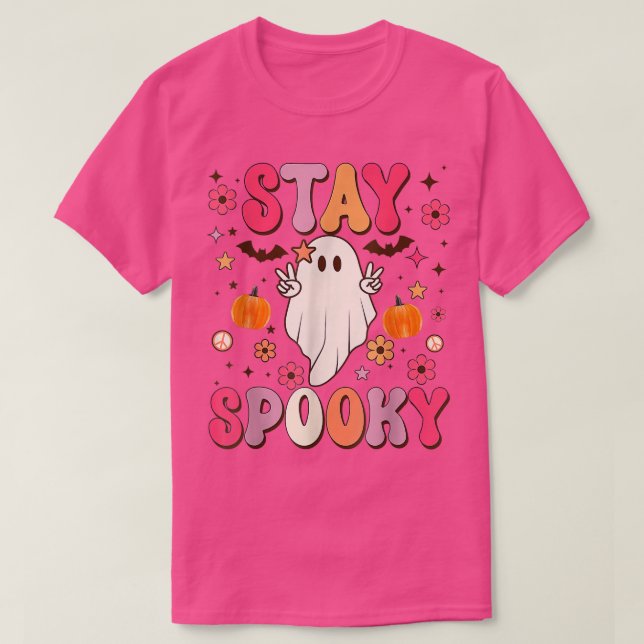 T-shirt Liberté Restez Éffrayant Cute Halloween Ghost Bats (Design devant)