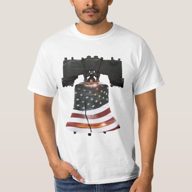 T-shirt Liberty Bell avec drapeau américain (Devant)