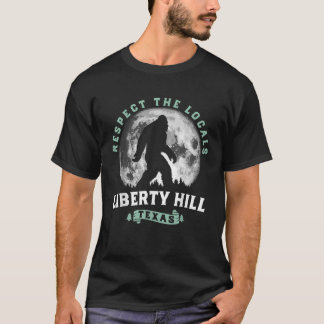 T-shirt Liberty Hill Texas Bigfoot Night Walk Retro Moon
