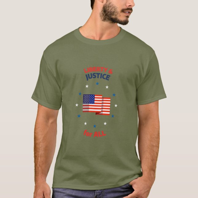 T-shirt Liberty & Justice pour tous les Patriotique Améric (Devant)
