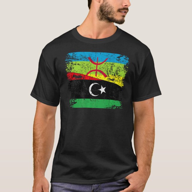 T-shirt Libiyan Roots Semi Amazigh Drapeau Fière Libiyans  (Devant)