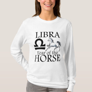T-shirt Libra Année du cheval Symbole Zodiaque Chemise