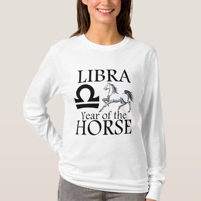 T-shirt Libra Année du cheval Symbole Zodiaque Chemise (Devant)