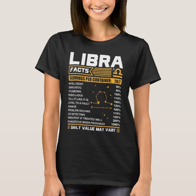 T-shirt Libra Birthday Libra Faits (Devant)