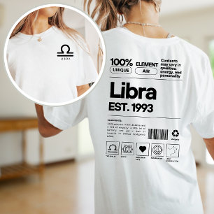 T-shirt Libra Custom Zodiac Astrologie Anniversaire Octobr