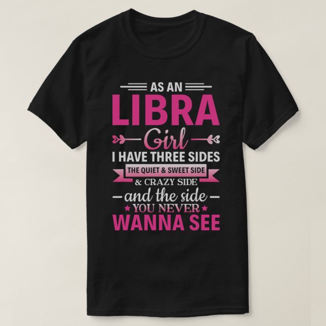 T-shirt Libra Girl Astrologie Zodiac Sign Libra Horoscope  (Design devant)