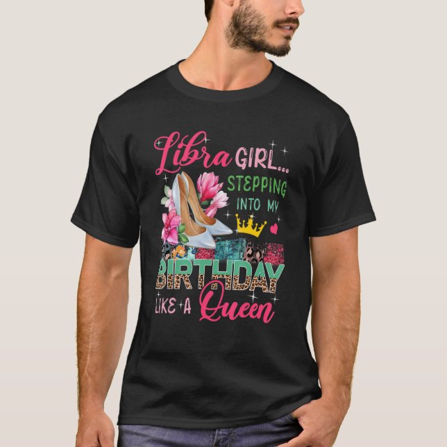 T-shirt Libra Girl Entrée Comme Reine Floral High H (Devant)