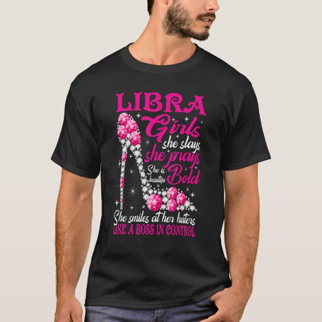 T-shirt Libra Girl Like A Boss In Control Diamond Chaussur (Devant)