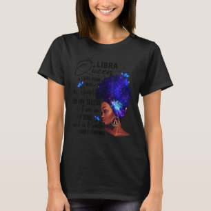T-shirt Libra Queen Afro Melanin Girl Anniversaire Cadeau