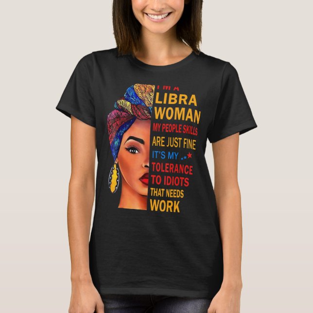 T-shirt Libra Woman My People Compétences Anniversaire Lib (Devant)