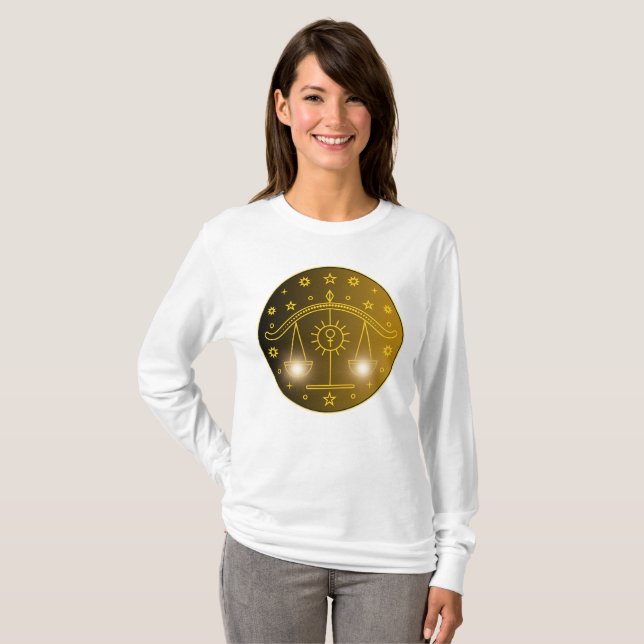 T-shirt Libra Zodiac Emblem | Minimal Celestial Symbol (Devant entier)