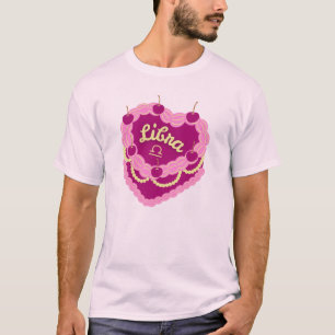 T-shirt Libra Zodiac Pastel Coeur gâteau d'anniversaire