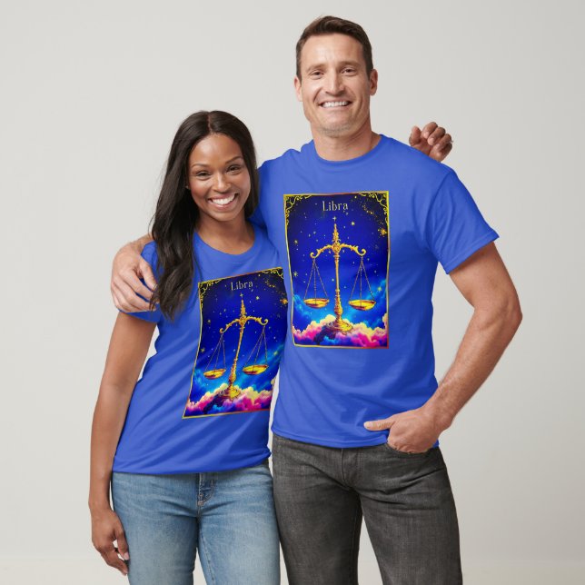 T-shirt Libra Zodiac Scales in a Star-Filled Sky (Unisexe)