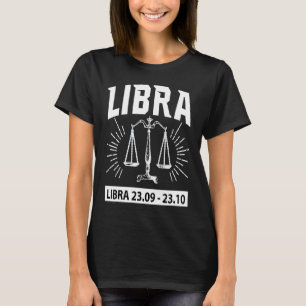 T-shirt Libra Zodiac Sign Astrologie Horoscope Octobre Bir
