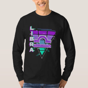 T-shirt Libra Zodiac Sign Vaporwave Esthétique 80s 90s pou