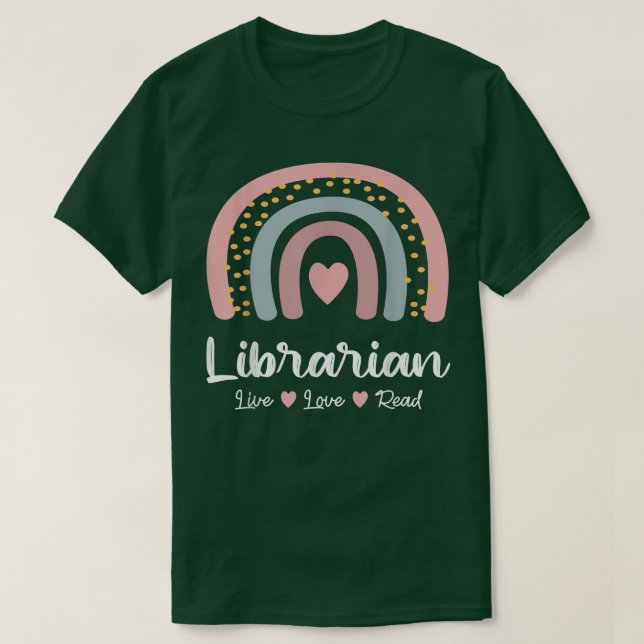 T-shirt Libraire Squad Book Lover Rainbow Cute Li (Design devant)